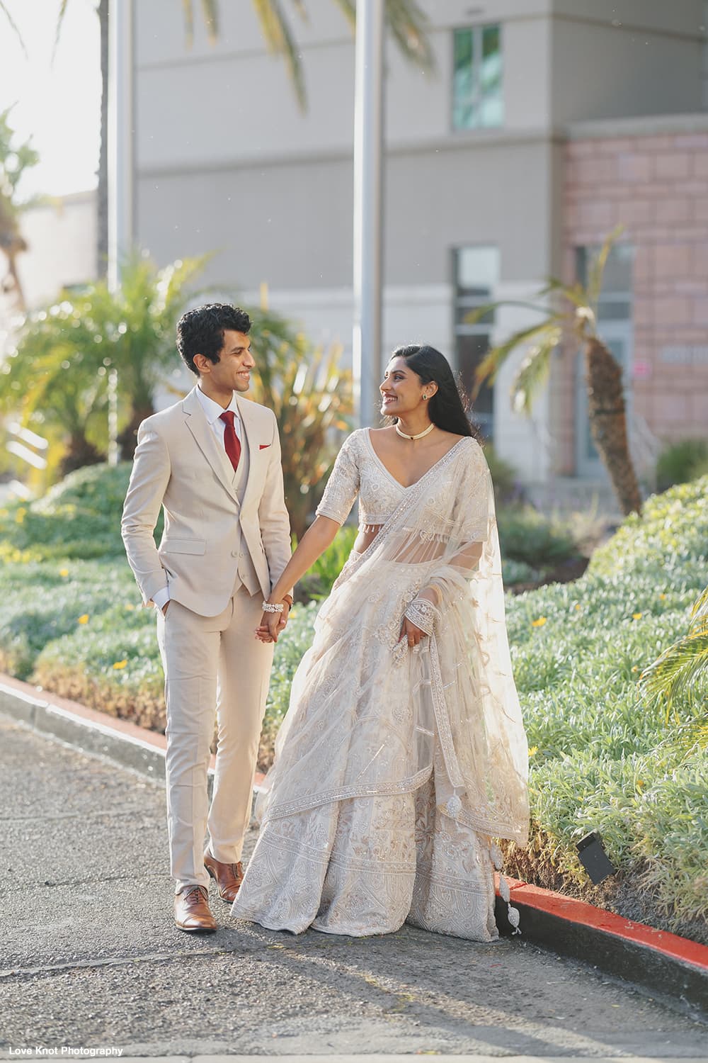 Caren and Samson walking
